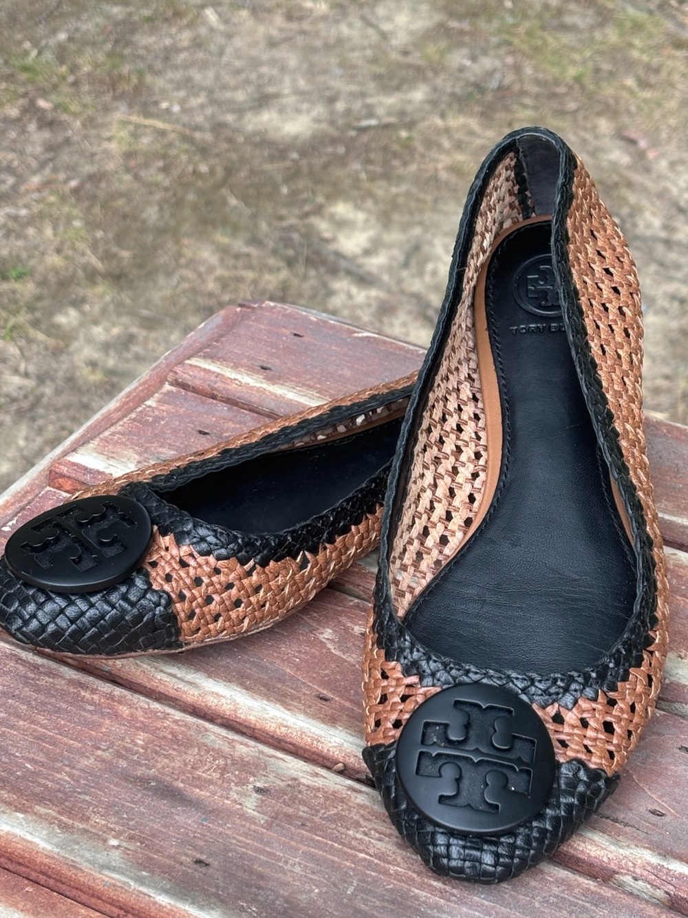 Tory Burch Chelsea Woven Leather Ballet Flats!!